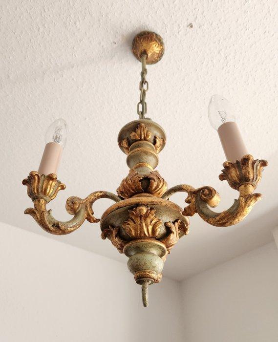 Kroonluchter - Verguld, Hout - Rococo Shabby Florentiner, Antiek en Kunst, Antiek | Overige Antiek