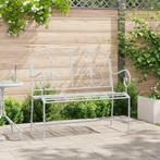 vidaXL Tuinbank met Strak Ontwerp Wit 104 cm Staal, Verzenden, Nieuw