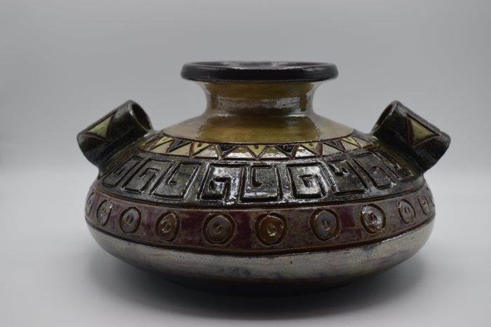Poteries de Bouffioulx - Jules Guérin - Vaas - Azteekse vaas, Antiquités & Art, Antiquités | Verre & Cristal