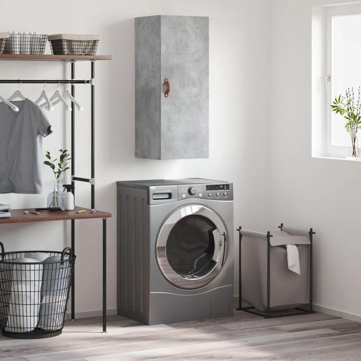 vidaXL Hangkast 34,5x34x90 cm betongrijs, Huis en Inrichting, Kasten | Dressoirs, Nieuw, Verzenden