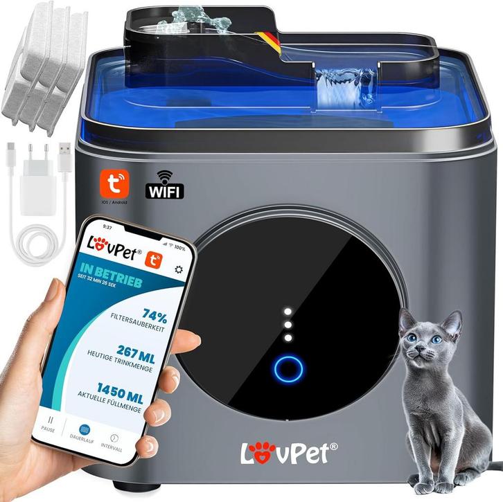 Drinkfontein Kat - Waterfontein Kat - Kattenfontein - 3,5L -, Dieren en Toebehoren, Kattenvoerbakken en Drinkbakken, Nieuw, Verzenden