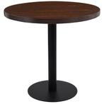 vidaXL Table de bistro Marron foncé 80 cm MDF, Maison & Meubles, Tables | Tables à manger, Neuf, Verzenden