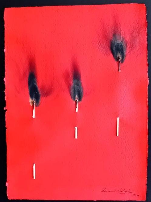 Bernard Aubertin (1934-2015) - Rouge brulè, Antiek en Kunst, Kunst | Schilderijen | Modern