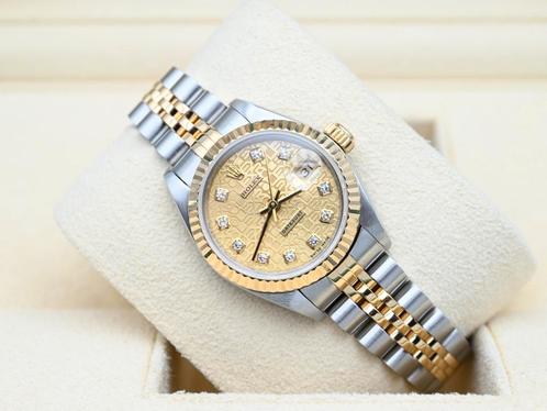 Rolex Lady-Datejust Ref. 69173 Year 1999 (Box & Papers), Handtassen en Accessoires, Horloges | Dames, Goud, Zo goed als nieuw