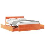 vidaXL Cadre de lit avec tiroirs cire marron 150x200cm, Verzenden