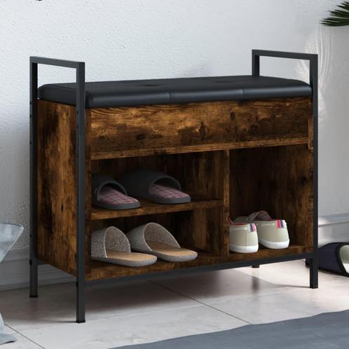 vidaXL Schoenenbankje 65,5x32x57,5cm bewerkt hout gerookt, Huis en Inrichting, Overige Huis en Inrichting, Nieuw, Verzenden