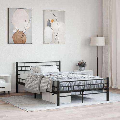 vidaXL Cadre de lit Noir Acier 120 x 200 cm, Huis en Inrichting, Slaapkamer | Bedden, Verzenden