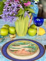 Hemelblauw adamascado tafelkleed voor grote tafels,