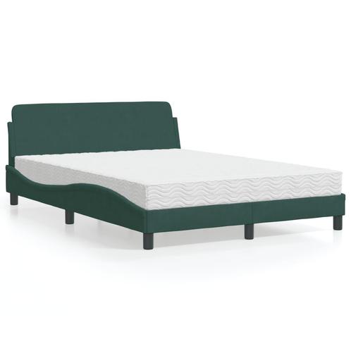 vidaXL Bed met matras fluweel donkergroen 140x200 cm, Maison & Meubles, Chambre à coucher | Lits, Envoi