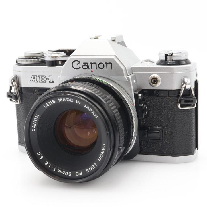 Canon AE-1 zilver + FD 50mm F/1.8 S.C. | Tweedehands, TV, Hi-fi & Vidéo, Photo | Lentilles & Objectifs, Envoi
