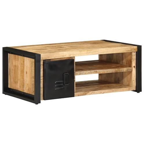 vidaXL Salontafel 90x50x36 cm massief ruw mangohout, Huis en Inrichting, Tafels | Salontafels, Nieuw, Verzenden