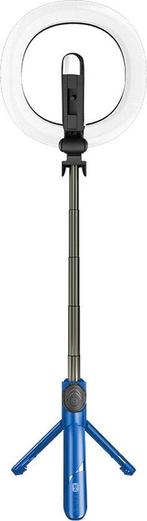 2dekans | Selfiestick 3 in 1 - Blauw - Selfie Ring Light met, Huis en Inrichting, Badkamer | Badtextiel en Accessoires, Ophalen of Verzenden