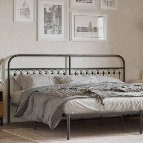 vidaXL Hoofdbord 193 cm metaal zwart, Huis en Inrichting, Slaapkamer | Bedden, Nieuw, Verzenden