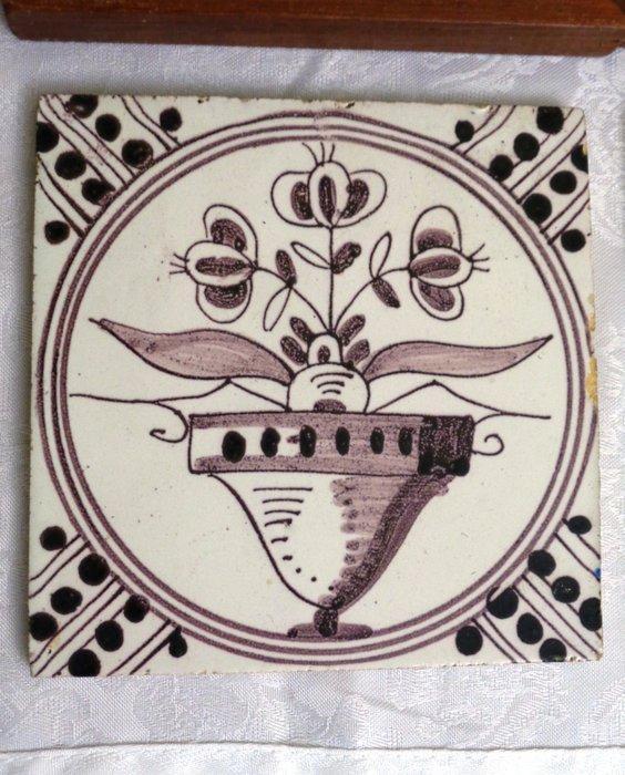 Antique Carreau (4) - Plante fleurie en pot - Antique -, Antiquités & Art, Curiosités & Brocante