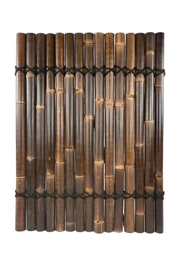 Bamboescherm zwart half rond 120x90cm, Verzenden