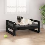 vidaXL Hondenmand 65,5x50,5x28 cm massief grenenhout zwart, Dieren en Toebehoren, Honden-accessoires, Verzenden, Nieuw