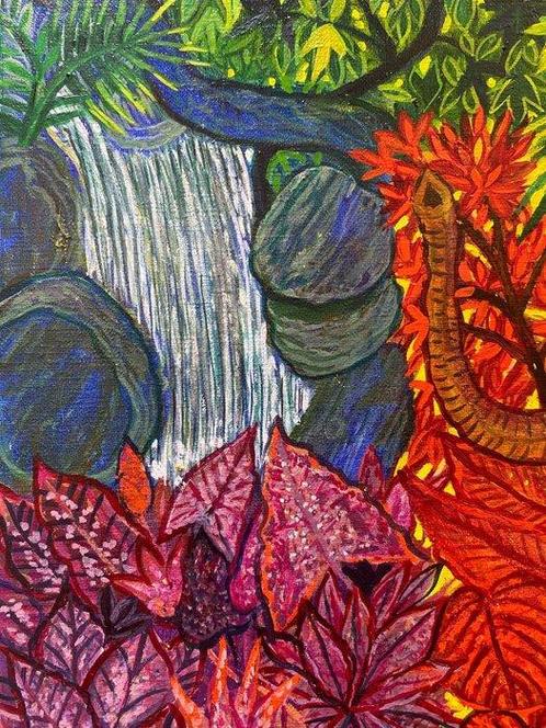 Claudine Suret-Canale - Léléphant et la cascade, Antiek en Kunst, Kunst | Schilderijen | Klassiek