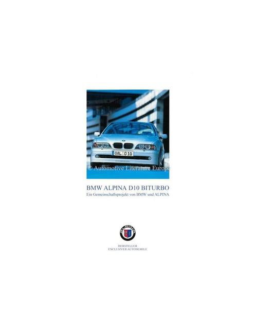 2001 BMW ALPINA D10 BITURBO BROCHURE DUITS, Boeken, Auto's | Folders en Tijdschriften