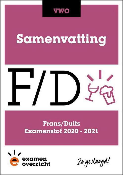 ExamenOverzicht - Samenvatting Frans en Duits VWO, Livres, Livres scolaires, Envoi