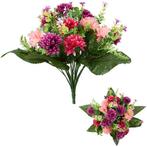 Zijdeboeket 41cm spiky mum large mixed bush pink/cerise/wine