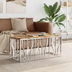 vidaXL Salontafel roestvrij staal en massief gerecycled hout, Huis en Inrichting, Tafels | Salontafels, Verzenden, Nieuw