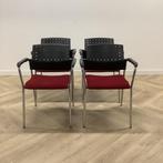 Tweedehands Complete set van 4 stuks vergaderstoelen, rood -, Gebruikt, Zwart