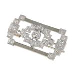 Broche - 18 karaat Witgoud, Platina - 1.49ct. tw. Diamant