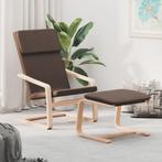 vidaXL Relaxstoel met voetenbank stof donkerbruin, Huis en Inrichting, Fauteuils, Verzenden, Nieuw