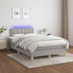 vidaXL Boxspring met matras en LED stof lichtgrijs 120x200, Huis en Inrichting, Verzenden, Nieuw