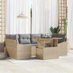 vidaXL Tuinbank Set met opslag 7 pcs Beige Poly rattan, Tuin en Terras, Verzenden, Nieuw