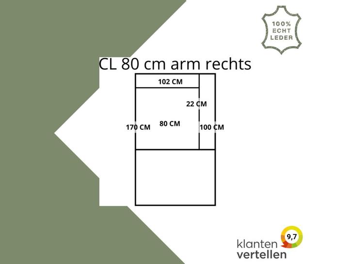 Leren elementenbank Flow - cl 80 arm rechts, Antiek en Kunst, Antiek | Meubels | Stoelen en Sofa's, Ophalen of Verzenden
