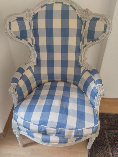 Fauteuil - Hardhout, Textiel - Louis XVI-stijl fauteuil, Antiquités & Art, Curiosités & Brocante