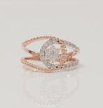 Cocktailring - 14 karaat Roségoud, Witgoud -  0.42ct. tw.
