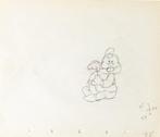 Walt Disney - Animatie tekening van Happy (1937) - Snow, Verzamelen, Disney, Nieuw
