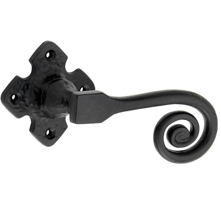 Deurklink op rozet Curl ijzer zwart, Doe-het-zelf en Bouw, Hang- en Sluitwerk, Klink of Kruk, Nieuw, Overige materialen