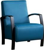 Blauwe leren industriële stalen stoel - Toledo Leer, Huis en Inrichting, Nieuw, Modern, Leer, Ophalen of Verzenden