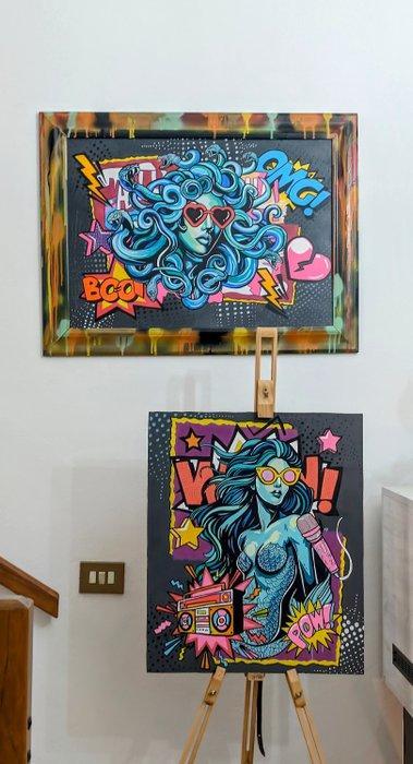 Décoration murale - Katia Parisi KP - Italie - Medusa Pop, Antiek en Kunst, Kunst | Schilderijen | Modern