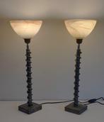 Deux lampes de table/commode industrielles artistiques avec