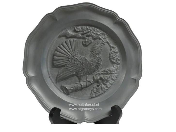 Tinnen sierbord, Huis en Inrichting, Woonaccessoires | Overige, Gebruikt, Verzenden