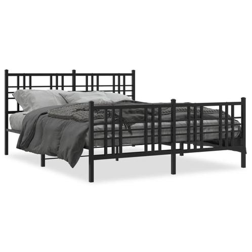 vidaXL Cadre de lit métal avec tête de lit/pied de lit, Maison & Meubles, Chambre à coucher | Lits, Neuf, Envoi