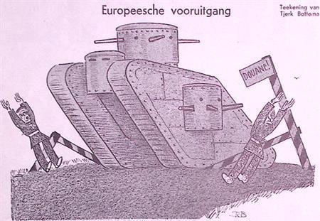 Tank gaat over de grens op Spotprent (lijst optie, Lithos), Antiquités & Art, Art | Lithographies & Sérigraphies, Envoi