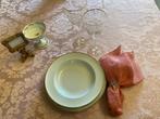 san leucio - grande et précieuse nappe damassée en soie rose, Antiek en Kunst