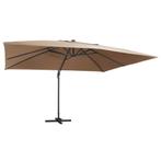 4m Zweefparasol Taupe | OP = OP | 55% Korting Nu!, Tuin en Terras, Parasols, Verzenden, Nieuw, 3 tot 4 meter, Zweefparasol