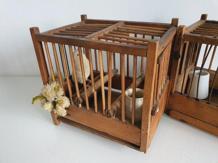 Vogelkooi (2) - Hout, Metaal - Rustieke charme van de, Antiquités & Art, Curiosités & Brocante