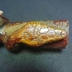 Pipe à tabac – Sculpture en bois à motif serpent (art