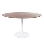 Eettafel Tulip Table 120cm Bovenblad walnoot Onderstel wit, Nieuw, Verzenden