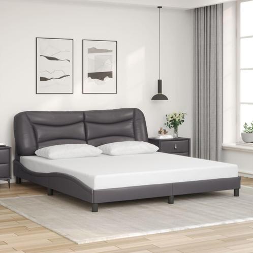 vidaXL Cadre de lit sans matelas gris 180x200 cm, Huis en Inrichting, Slaapkamer | Bedden, Verzenden