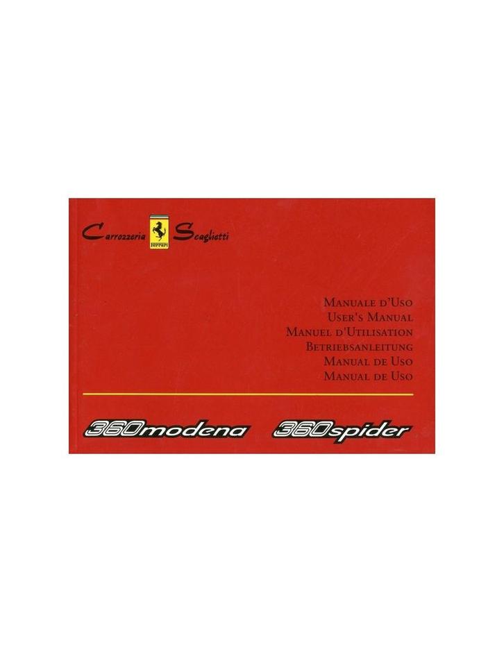 2003 FERRARI 360 MODENA & SPYDER CARROZZERIA SCAGLIETI INS.., Auto diversen, Handleidingen en Instructieboekjes, Ophalen of Verzenden