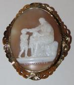 Broche - 14 karaat Geel goud, schelp camee - Gouden