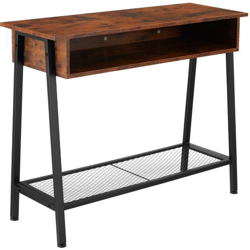 Consoletafel Tralee 100x35x80,5cm - Industrieel hout donker,, Maison & Meubles, Tables | Tables d'appoint, Envoi
